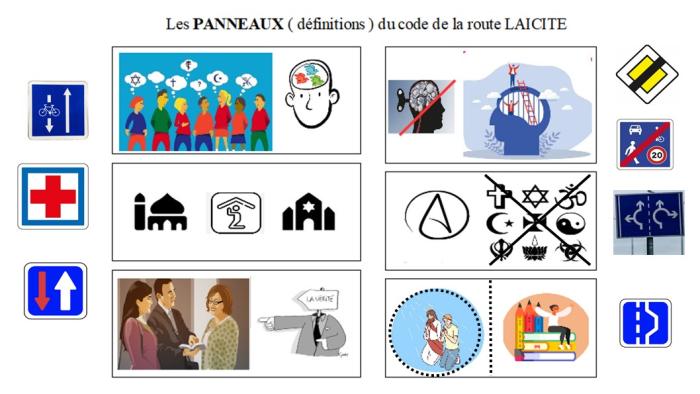 Illustration du panneau du code de la route LAICITE